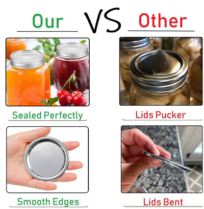 32Pcs Rust-Proof Canning Lids Wide Mouth, Wide Mouth Mason Jar Lids for Ball or Kerr, Large Mouth Mason Jars Lids