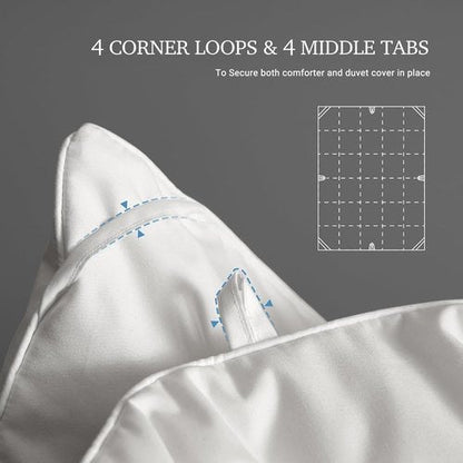 Hotel Grand Luxury White Goose Down Comforter - King Size 106x90 Inch | Fluffy All-Season Bedding with 8 Corner Loops