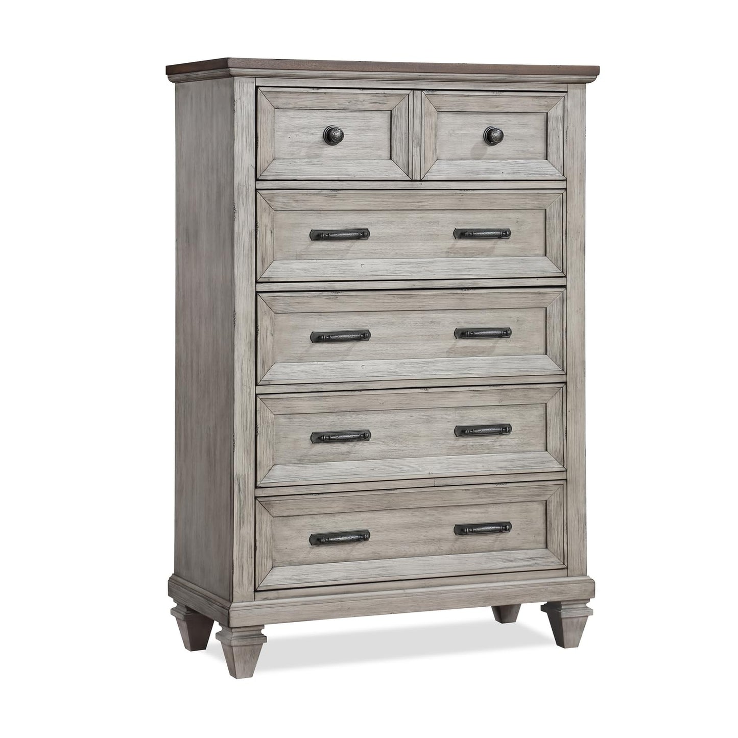 New Classic Furniture Mariana Wood 5-Drawer Chest, Vintage Creme