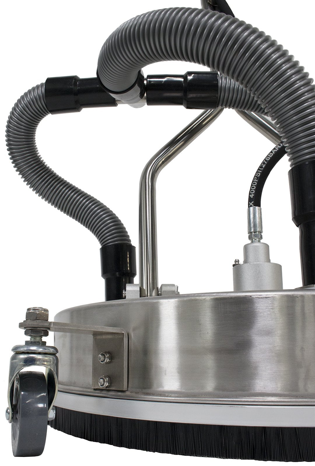 Erie Tools 21" Stainless Steel Surface Cleaner with Vacuum Port, Wheels, and Wand Pressure Washer Attachment 4000 PSI, 12 GPM