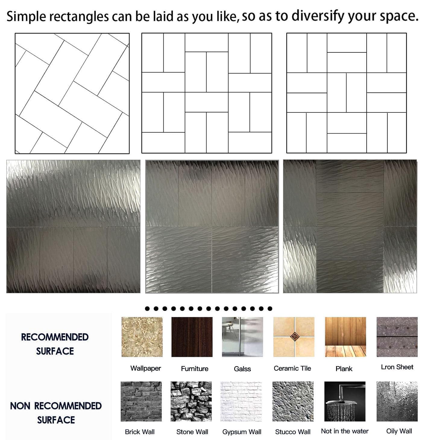 weimeisc 64pcs Peel and Stick Aluminum Composite Mosaic Wall Stickers,Heat-Resistant,Waterproof, Self-Adhesive Tiles for Kitchen, Bathroom,Living Room,Laundry Room (Light Gold)