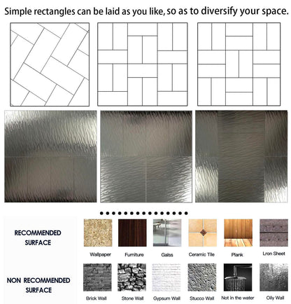 weimeisc 64pcs Peel and Stick Aluminum Composite Mosaic Wall Stickers,Heat-Resistant,Waterproof, Self-Adhesive Tiles for Kitchen, Bathroom,Living Room,Laundry Room (Light Gold)
