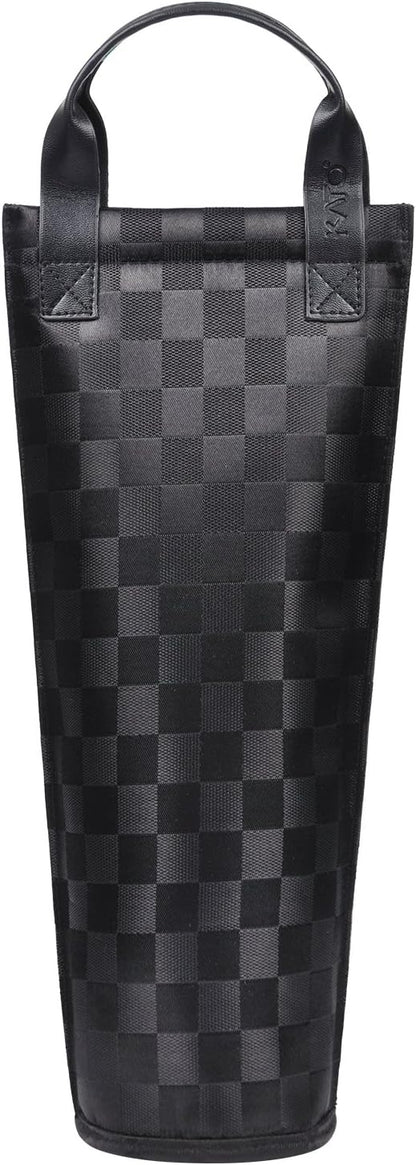 Tirrinia Single Wine Gift Tote Bag, Insulated Padded Thermal Wine Bottle Carrying Cooler for Travel, Picnic, Black