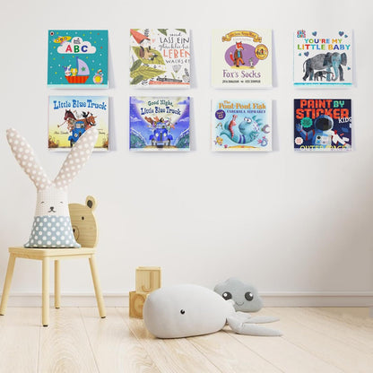 Hulaed 8 Pack 12 inch Vinyl Record Shelf Wall Mount, Record Holder for Storage & Display, Clear Floating Shelf for Kids