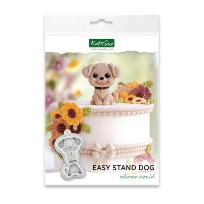 Katy Sue Easy Stand Dog Silicone Mold for Cake Decorating & Craft. Use with Fondant, Sugar Paste, Gum Paste & Air Dry Clay from Katy Sue Designs Fondant Molds