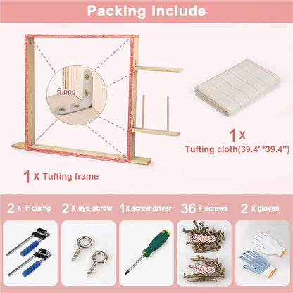 Cross Stitch Frame 80/90cm Tufting Frame Large tuft Rug Punch Needle Carpet Making(90x90cm)