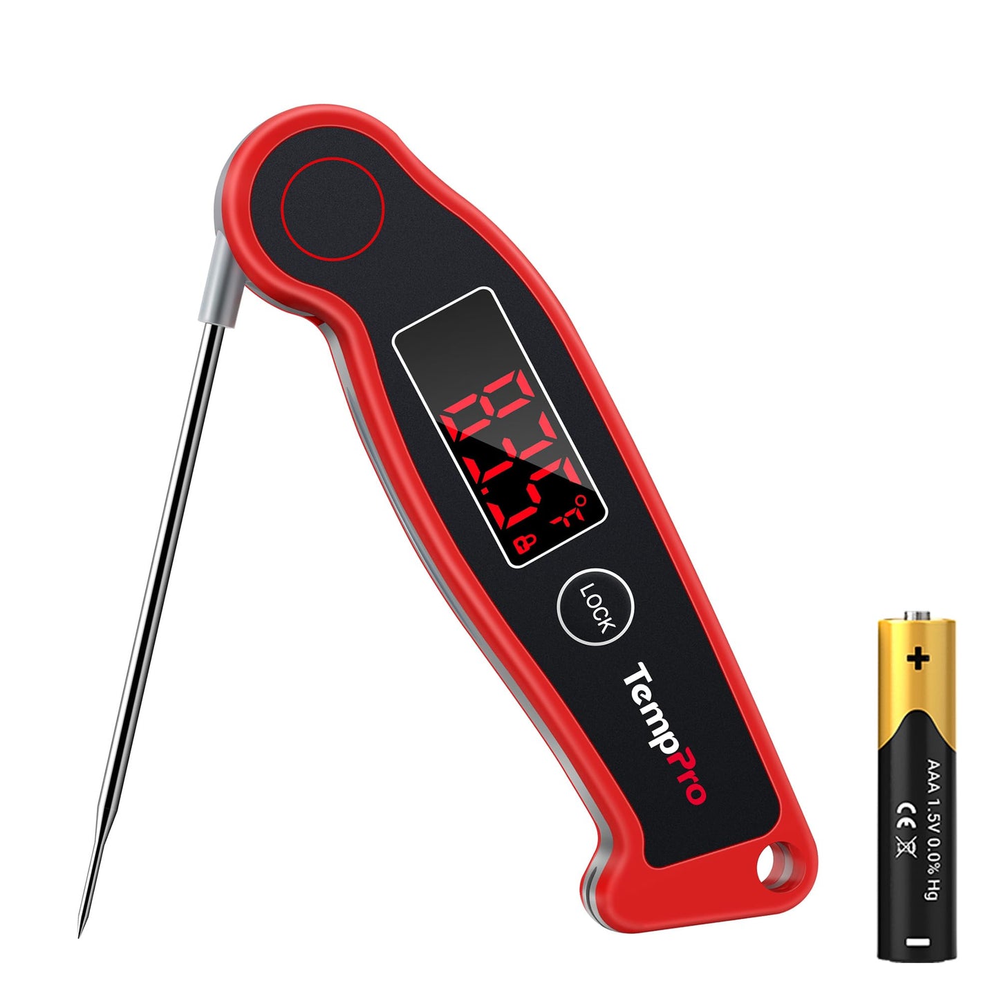 TempPro TP19 Waterproof Digital Meat Thermometer for Grilling with Ambidextrous Backlit & Thermocouple Instant Read Kitchen Cooking Food Thermometer for Candy Oil BBQ Smoker (Previously ThermoPro)