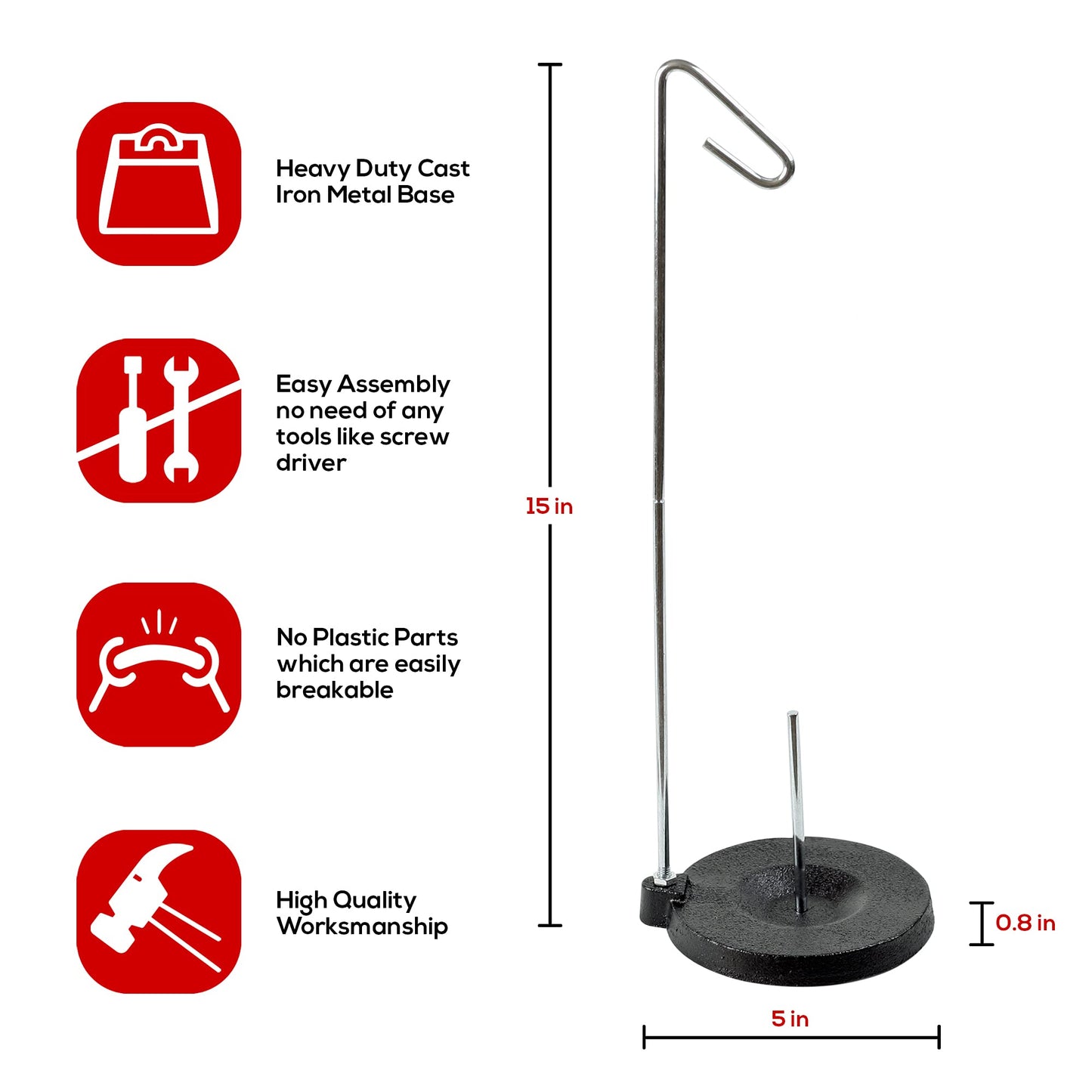 Single Cone Spool Stand Alone Cast Iron Thread Stand Thread Holder Fits for Sewing Embroidery Serger Brand