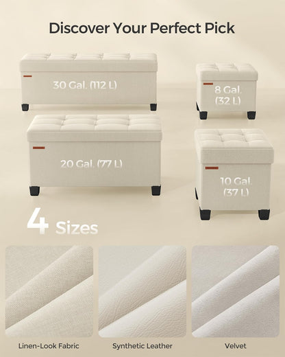 12.6 15.7 13.2 Inches 660 lb, ULSF012W01 SONGMICS Storage Ottoman, Small Ottoman Foot Rest with Legs, x x Foot Stool