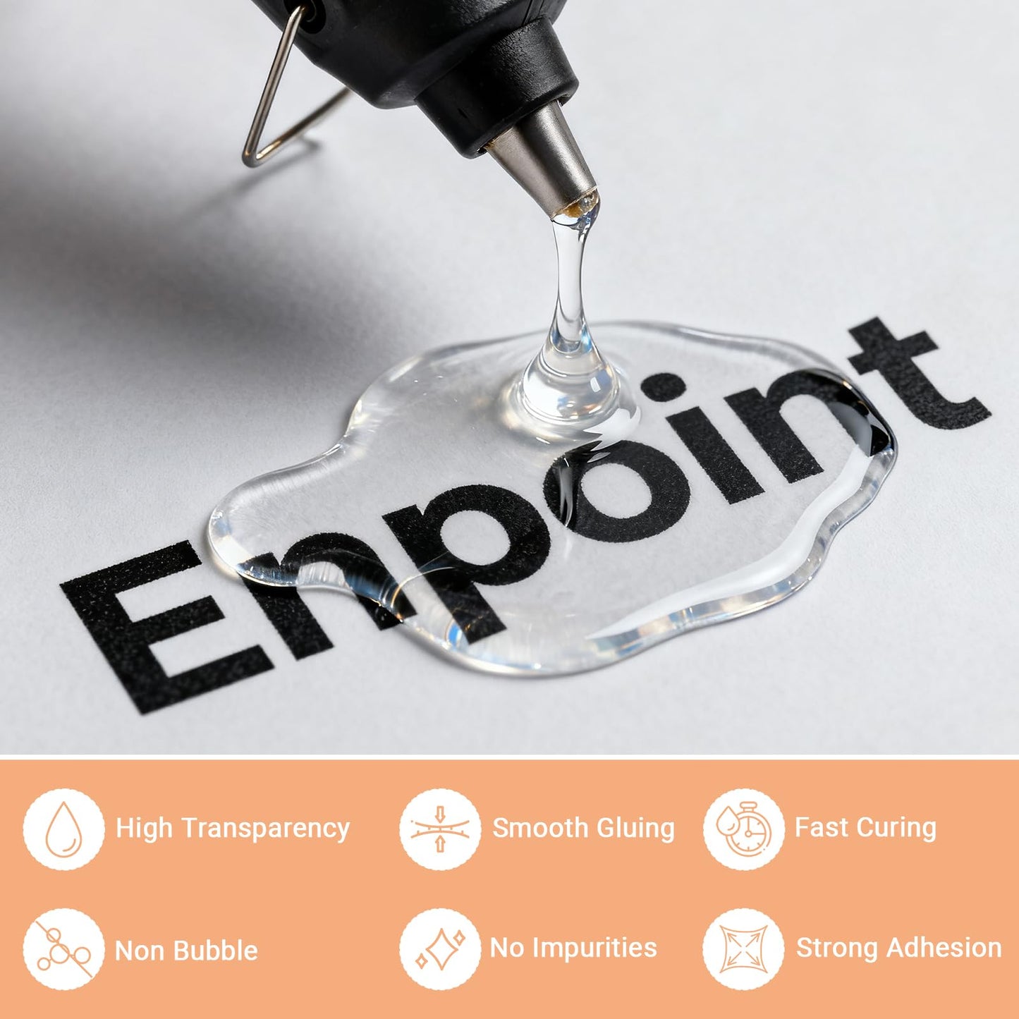 ENPOINT 200 Pack Crystal Clear Hot Glue Sticks - 4" Long x 0.27" Diameter Mini Hot Glue Sticks for Fabric, Wood, Metal, Glass, Plastic, Floral
