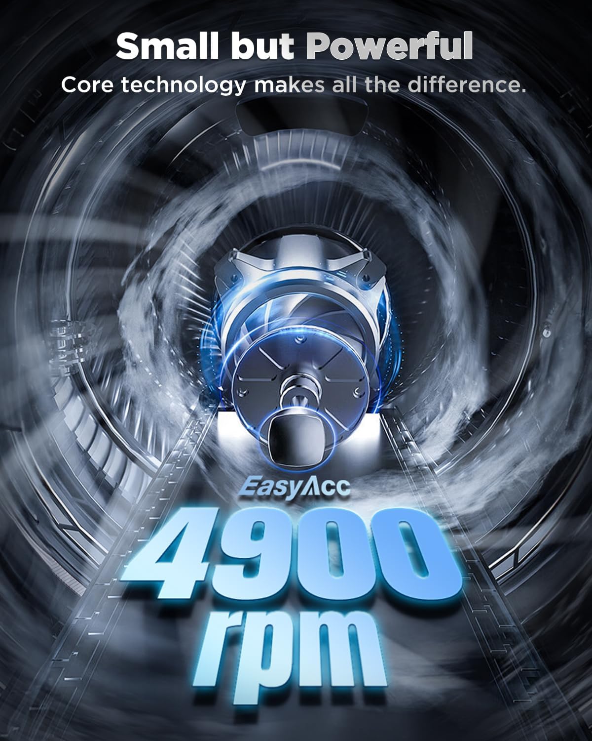 EasyAcc Portable Handheld Fan, 4000 Battery, Rechargeable, Ultra Quiet Powerful, 5 Speed, Digital Display, Lanyard,