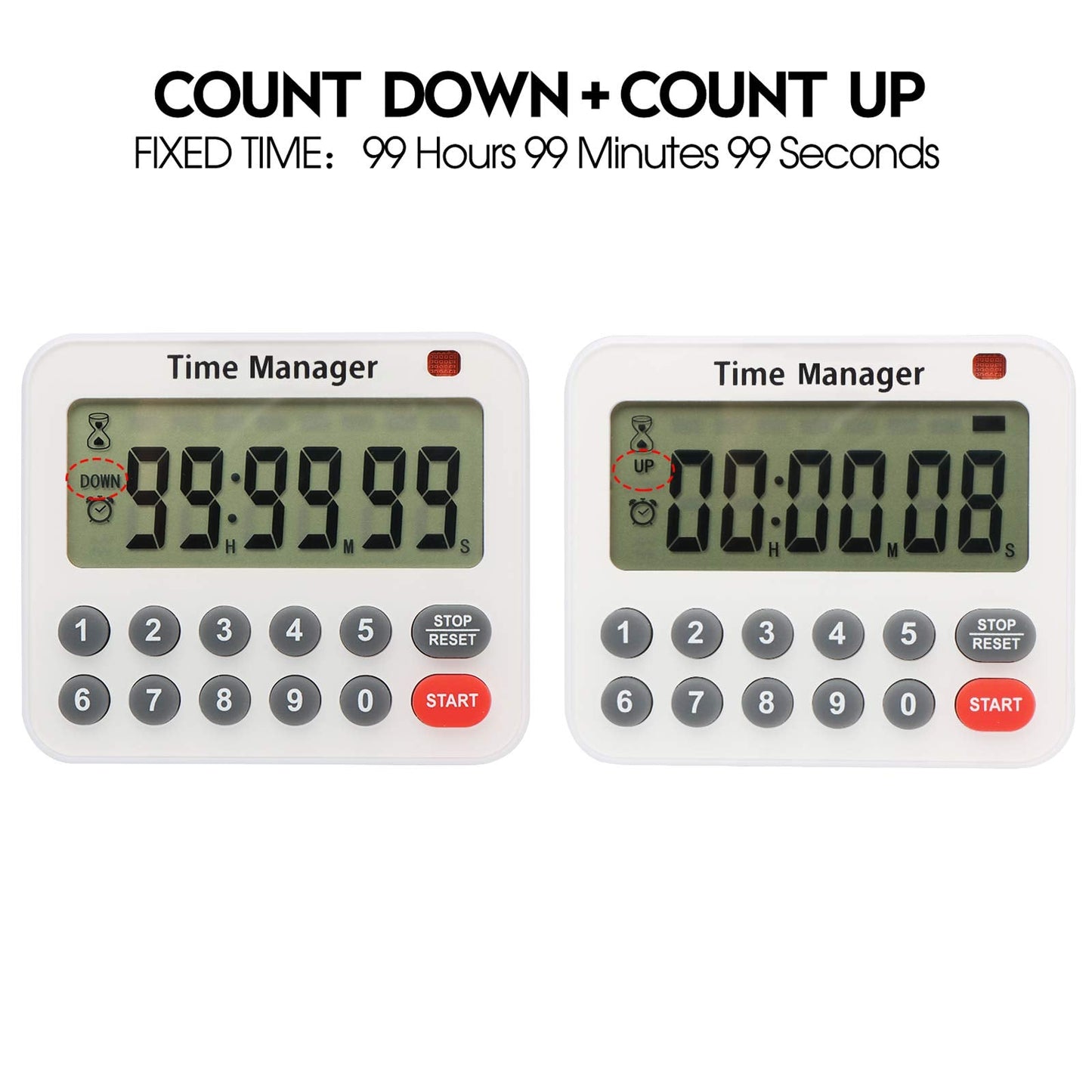 AIMILAR Magnetic Digital Kitchen Timer with Direct Numerical Keypad, Loud Alarm - 99Hr Countdown Count Up Timer for Cooking Baking Classroom, Batteries Included