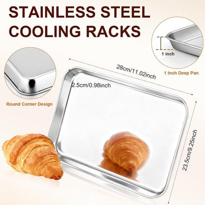 Hamilton Beach Toaster Oven Tray - Rust-Resistant Frosted Stainless Steel, 11" x 9.3", Easy to Clean