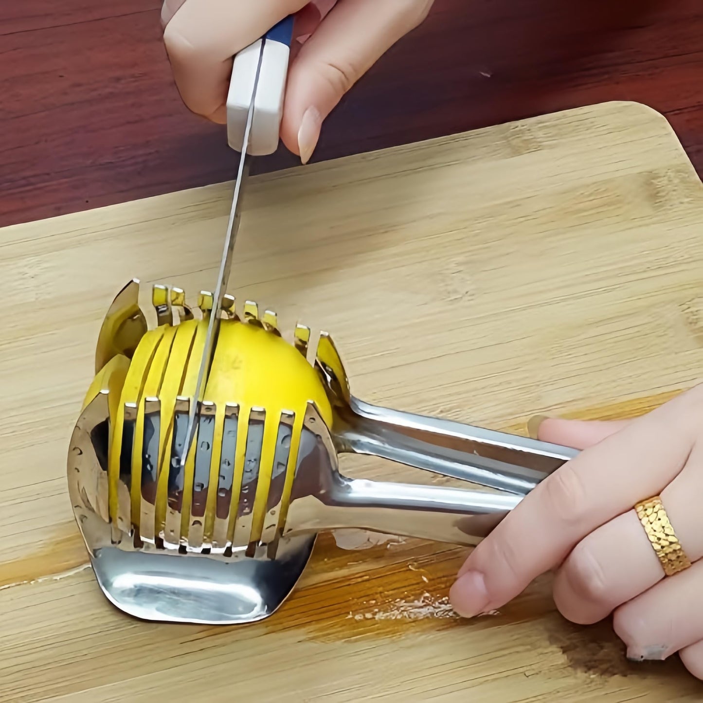 i Kito Tomato Lemon Slicer with Tomato Knife Set,Handheld Even Slicing Guide Cutter Tools,for Round Fruit and Veggies, Multi Kitchen Cutting Gadgets