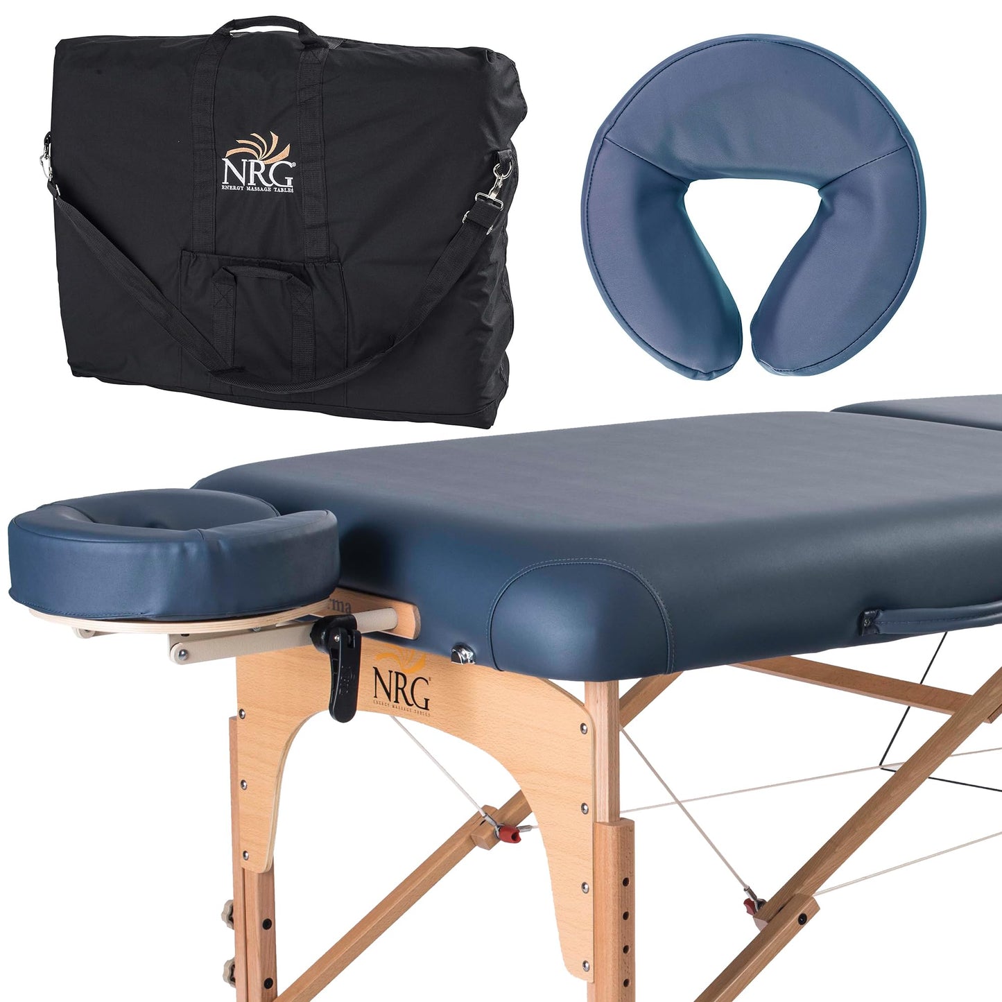 NRG Karma Portable Massage Table Package Agate - Folding Massage Bed Lightweight Massage Table - Professional Massage Table Spa Bed, Face Cradle, Double Wheel Knobs & Carrying Case