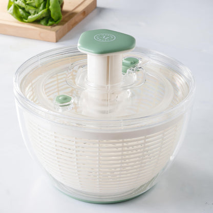 Martha Stewart Gulfwind 6.3 Qt Salad Spinner, Fruit Wahser, Fruit Washing Bowl with Strainer, Vegertable Cleaner, Salad Cleaner, Lettuce Washer