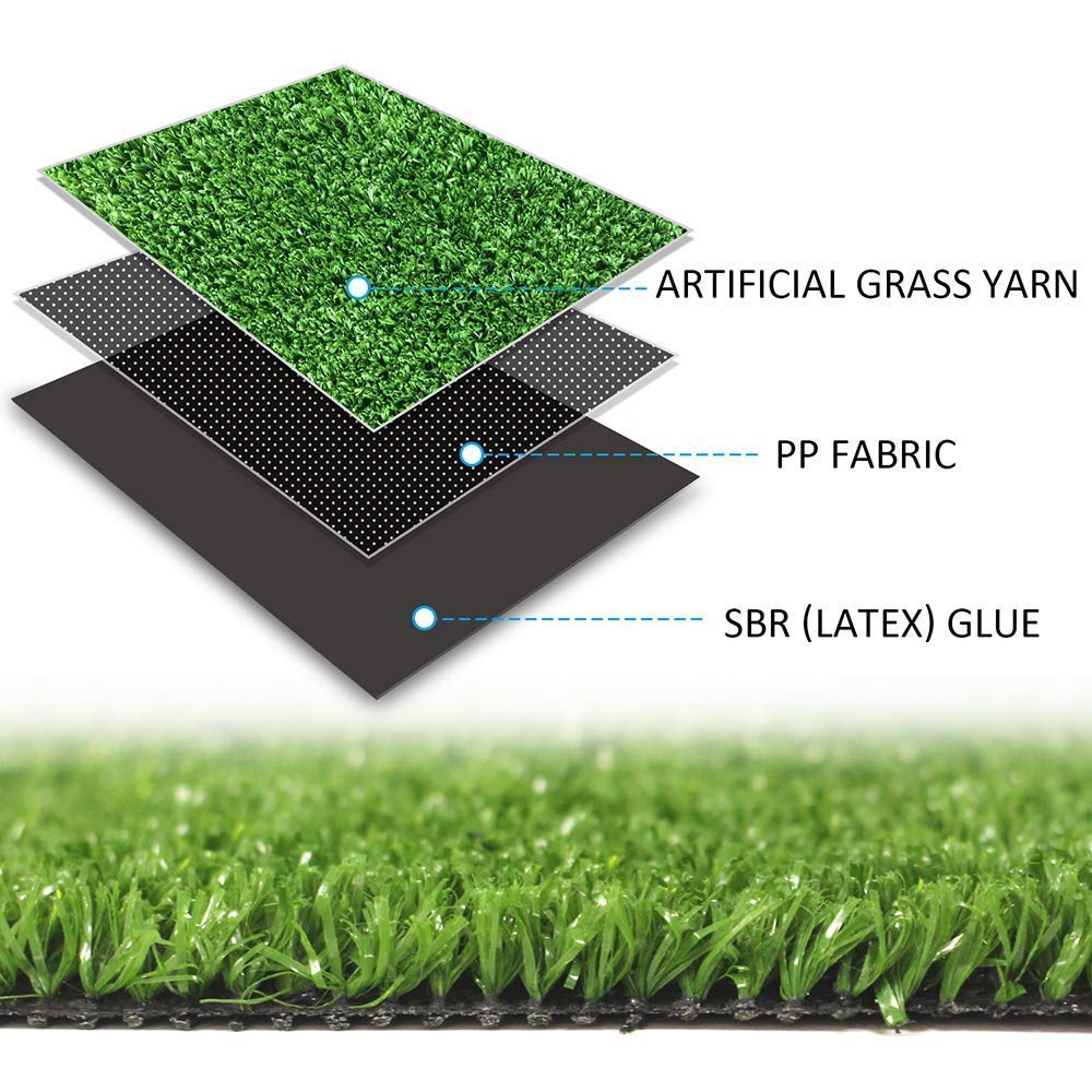 GL Artificial Grass Mats Lawn Carpet Customized Sizes, Synthetic Rug Indoor Outdoor Landscape, Fake Faux Turf for Decor 9FTX17FT(153 Square FT)