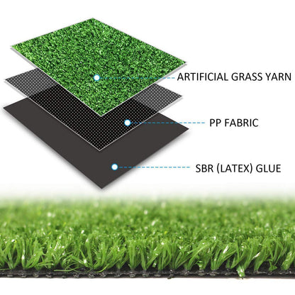 GL Artificial Grass Mats Lawn Carpet Customized Sizes, Synthetic Rug Indoor Outdoor Landscape, Fake Faux Turf for Decor 9FTX17FT(153 Square FT)