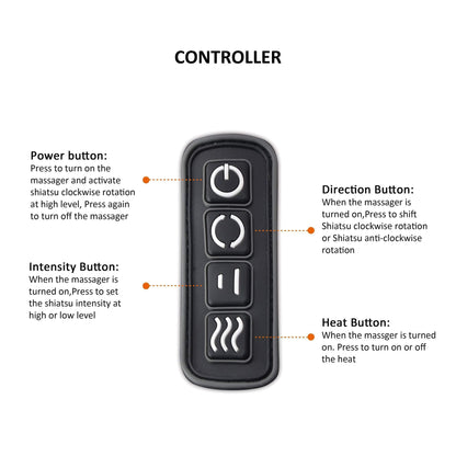 Snailax Cordless Massager - Shiatsu Neck and Shoulder Massager with Heat, Portable, Lumbar, Back Electric Massage Pillow, Christmas Gift