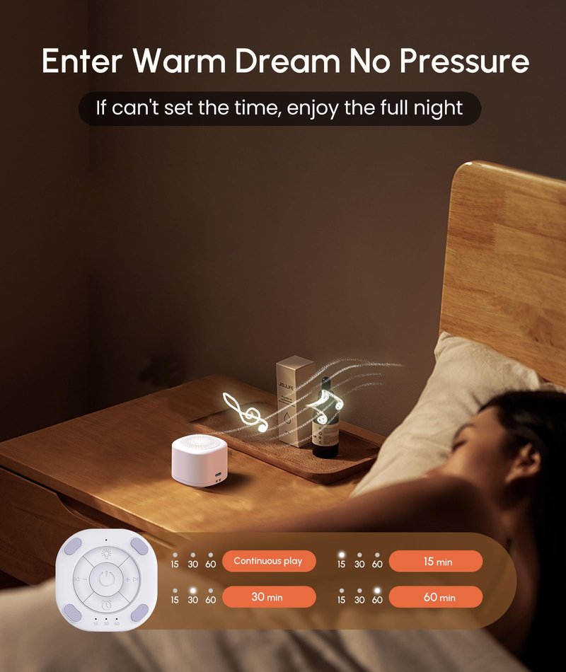 Mini Sleep Sound Machine, Portable White Noise Machine for Baby Sleeping Sounds Machine,10 Sounds Lullaby,7 Gradient Night Light Noise Sleeping Machines, Adjustable 30 Volumes Sleep Timer for Kids