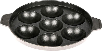 G & D Non Stick Appam Pan, 7 Pits Appam Maker with Stainless Steel Lid
