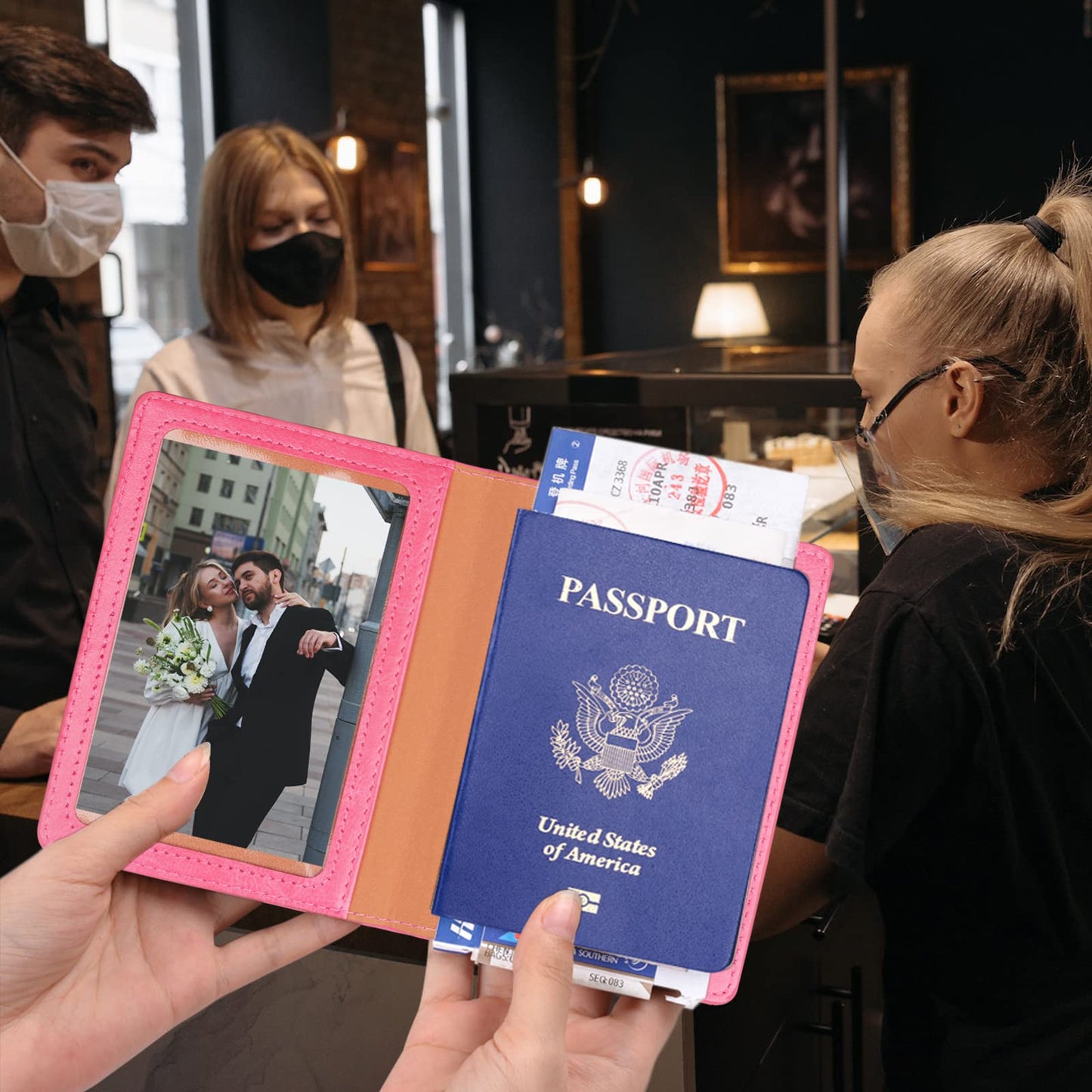 Herain Passport Holder for Travel 2 Pcs, Passport Cover Wallet Case Women Men Family Travel Cruise Ship Essentials, Passport Book Holders Travel Gifts Vacation Must Haves
