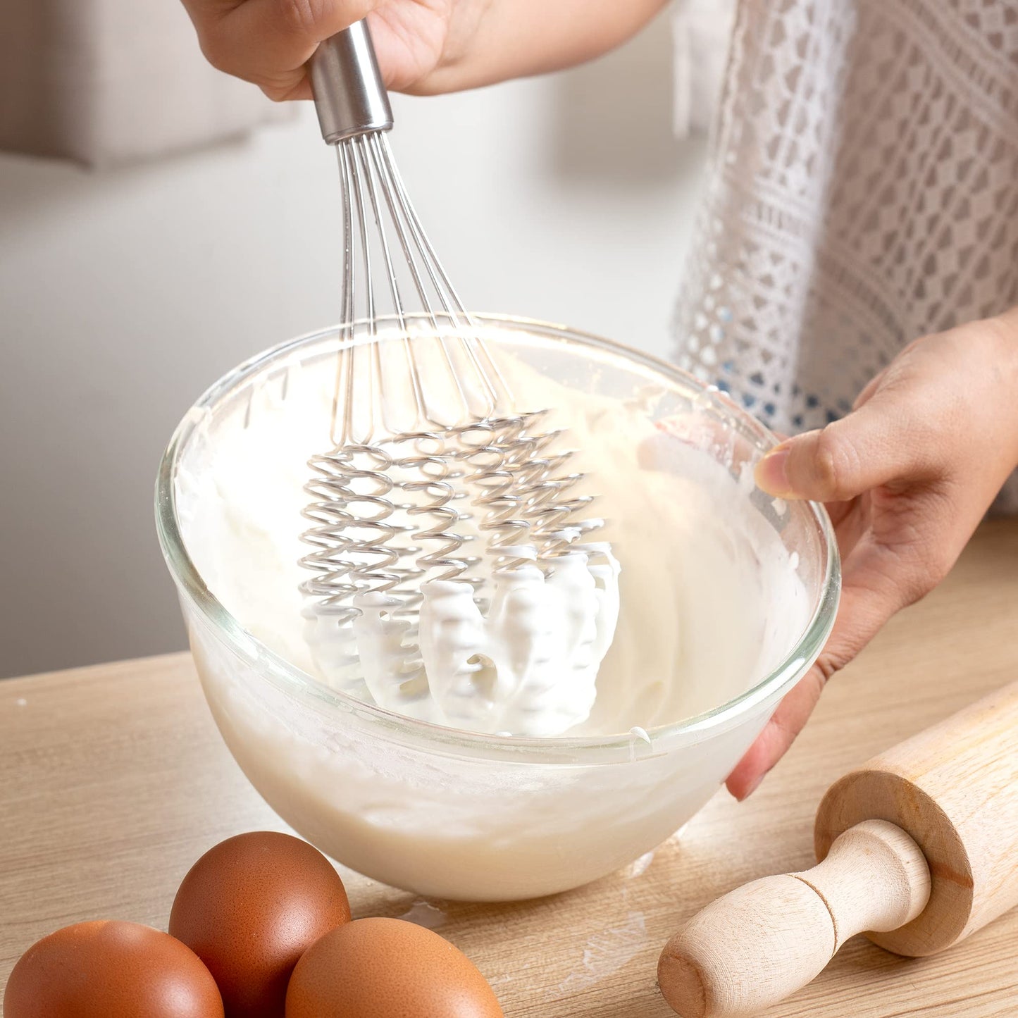 C-LECT Rapid Whisk - Premium Stainless Steel Whisk for Faster, Foamier Results - Rust-Free & Dishwasher Safe - Versatile Kitchen Tool for Cream, Sauces, Eggs, and More