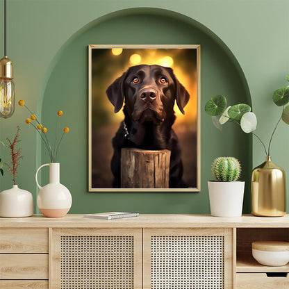 Black Labrador with Eyes Diamond Painting, Labrador Dog Diamond Painting Kits, 5D DIY Diamond Painting Kits for Adults, for Room Home Wall Decor Gift 12x16 inch