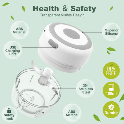 Electric-Herb-Grinder-Large-3.4oz-USB Rechargeable, 3.5'' Powerful Grinder for Dry and Fresh Herbs and Spices, Portable Waterproof, Better Control of Herb Coarseness, Practical and Muntifuctional