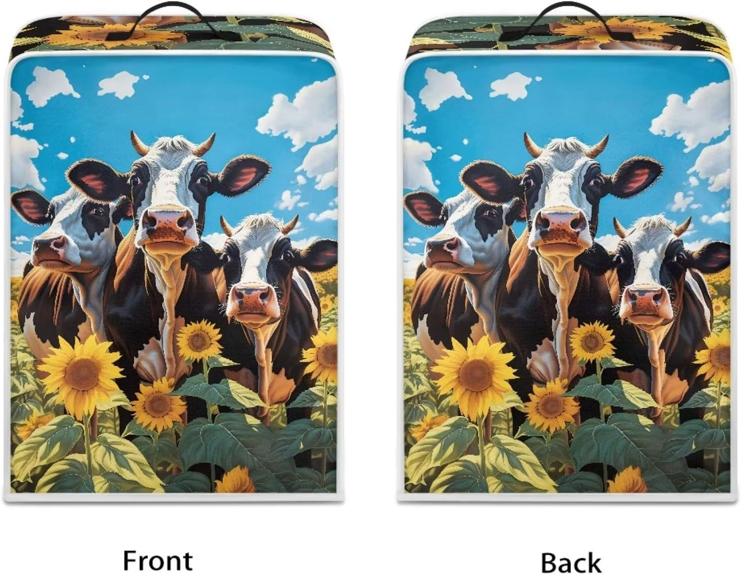 Cow Sunflower Coffee Machine Covers, Anti Dust Covers for Blender Mixer Juice Machine, Keep Kitchen Office Clean