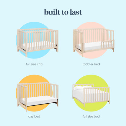 Carter’s by Davinci Colby 4-in-1 Convertible Crib - GREENGUARD Gold Certified Convertible Baby Crib to Toddler Bed, Daybed, Full-Size Bed - Wooden Baby Bed w/Four Adjustable Heights - Washed Natural