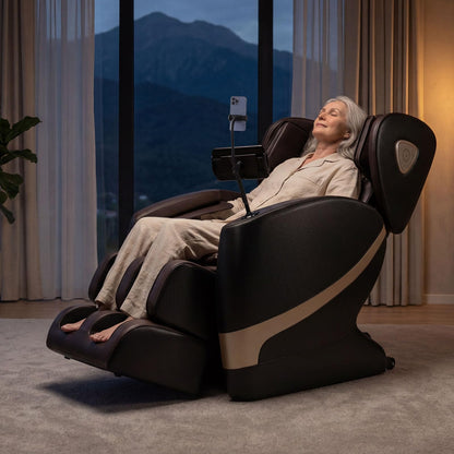 VEVOR Massage Chair, Zero Gravity Full Body Massage Chair with 10-Point Rollers, 5 Automatic Modes, 8 Airbags, Waist & Leg Heating, Bluetooth Speaker, Touchscreen Control, for Home and Office Use