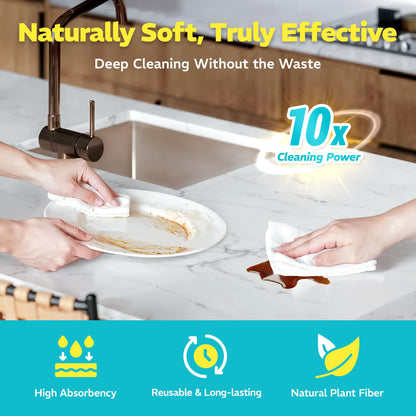 Befanty 90 Pack Plant-Based Microfiber Cleaning Cloth Rolls, Washable & Reusable Paper Towels for Kitchen, Ultra Absorbent, Scratch Free, Lint Free, Cleaning Supplies, 8.6" x 11.8" (2 Rolls)