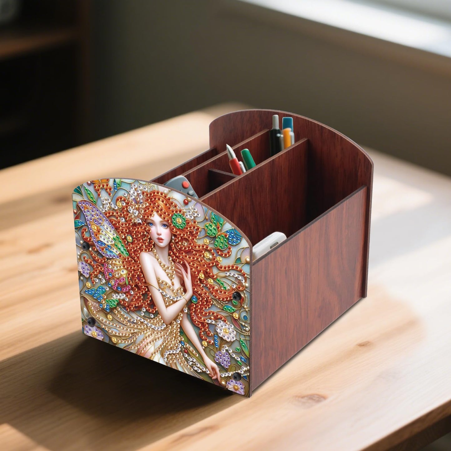 Tontut Diamond Painting Kit Storage Box, Elegant Women's 5D DIY Open Multi-Compartment Organiser Box, for Storing Desktop Items, Handmade Creative Gift