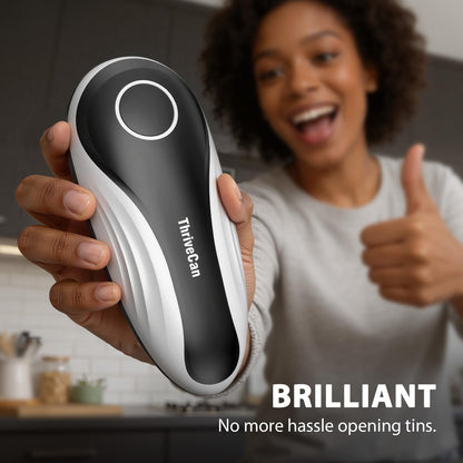 Can Opener Electric, Rechargeable One Touch Automatic Can Opener, Side Cut Smooth Edge Hands Free, Fits All Can Sizes, Safe Kitchen Gadget Easy Use Tool for Seniors with Arthritis, Quick Open (Black)