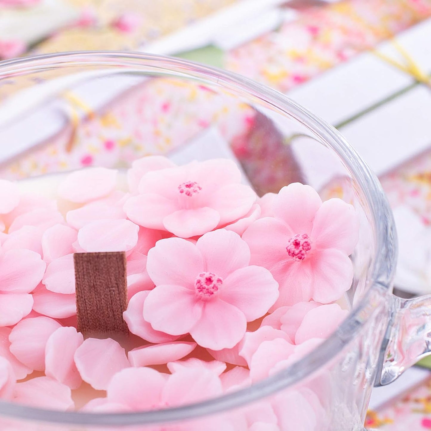 Romantic Sakura Cup Scented Soy Candle, Birthday Gift Wedding Favor