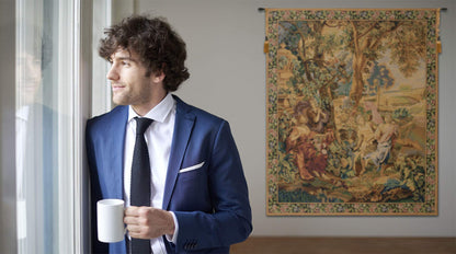 Country Scene Belgian Tapestry Wall Hanging - 53 in. x 66 in. Cotton/Viscose/Polyester by Francois Boucher