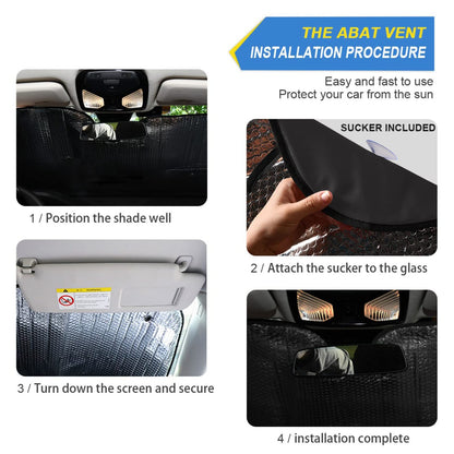 Funny Skull Car Windshield Sunshade - Skeleton Car Shade Skull Sun Shade Black Blocks UV Rays Visor Protector Accordion Folding Sun Reflector Auto Sunshade for Truck SUV to Keep Your Vehicle Cool