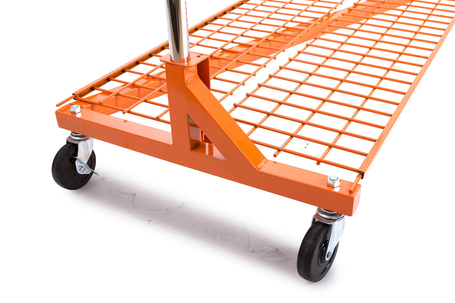 Econoco Commercial Garment Rack - Rolling Clothes Rack, Heavy Duty (Z Rack with Base Shelf, Orange)
