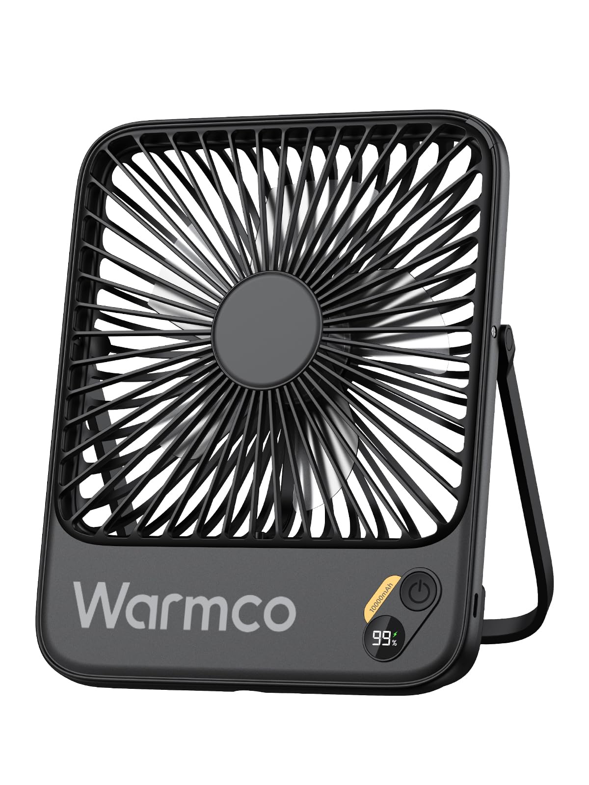 Warmco 10000mAh Portable Travel Fan 7-inch, [10-24H Runtime] Ultra-thin Digital Display Mini Desk Battery Operated Fan for Bedroom, Camping, Cruise Essentials 2025
