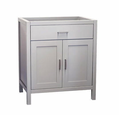 24" Light Grey Bathroom Vanity Base Only – Freestanding Solid Wood Sink Cabinet with Tip-Out Drawer, Shaker Style Storage, No Top or Sink, 24" W x 21" D x 34.5" H