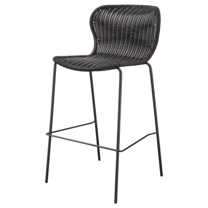 Coaster Home Furnishings Mckinley Faux Rattan Metal Bar Chair Brown (Set of 2)