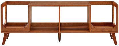 Crosley Furniture Asheville Mid-Century Modern Media Console Record Player Stand, Storage for Vinyl Records, Walnut