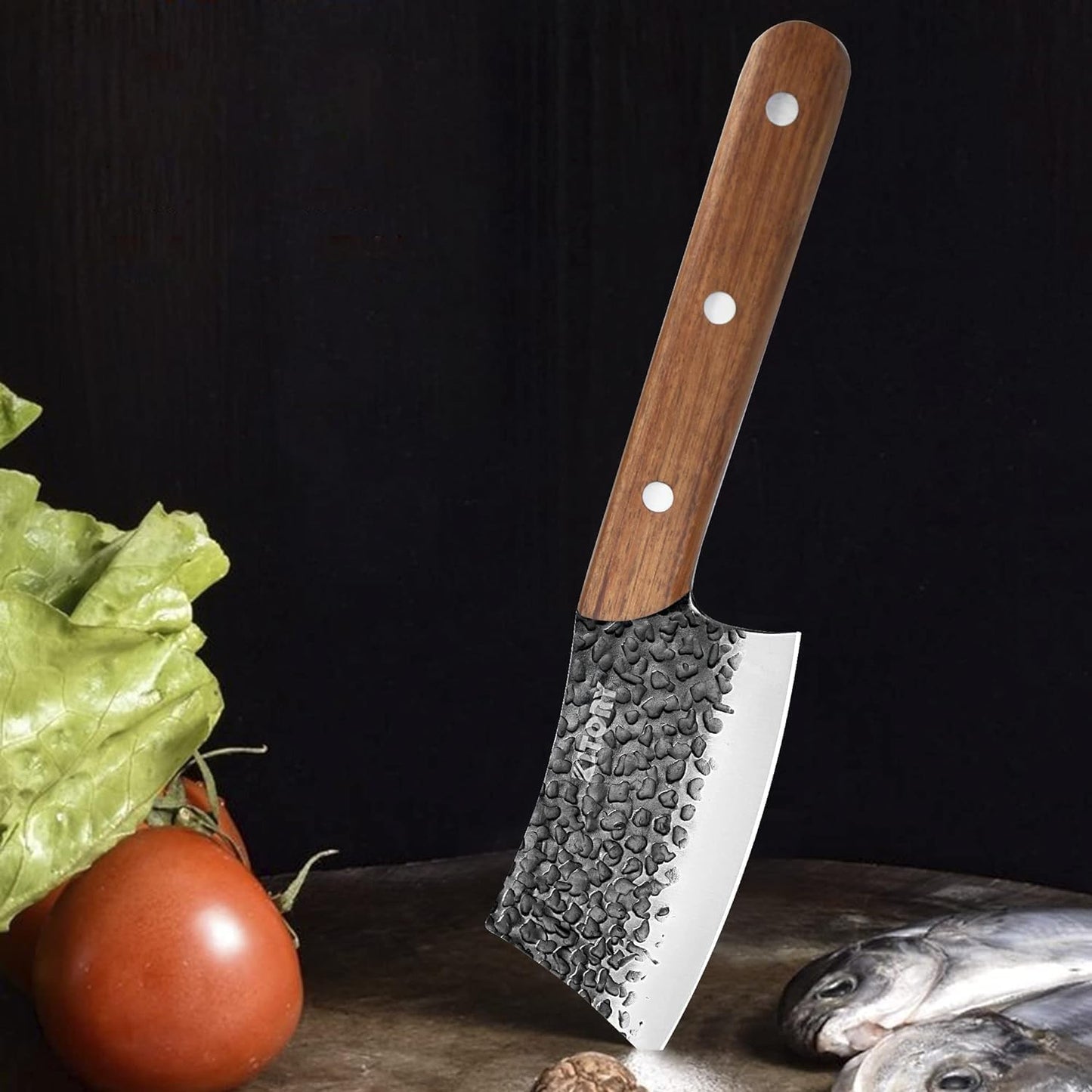 Kitory 5'' Professional Kitchen Cleaver Knife with Anti-Slip Handle for Meat, Vegetables, Bread & Bone