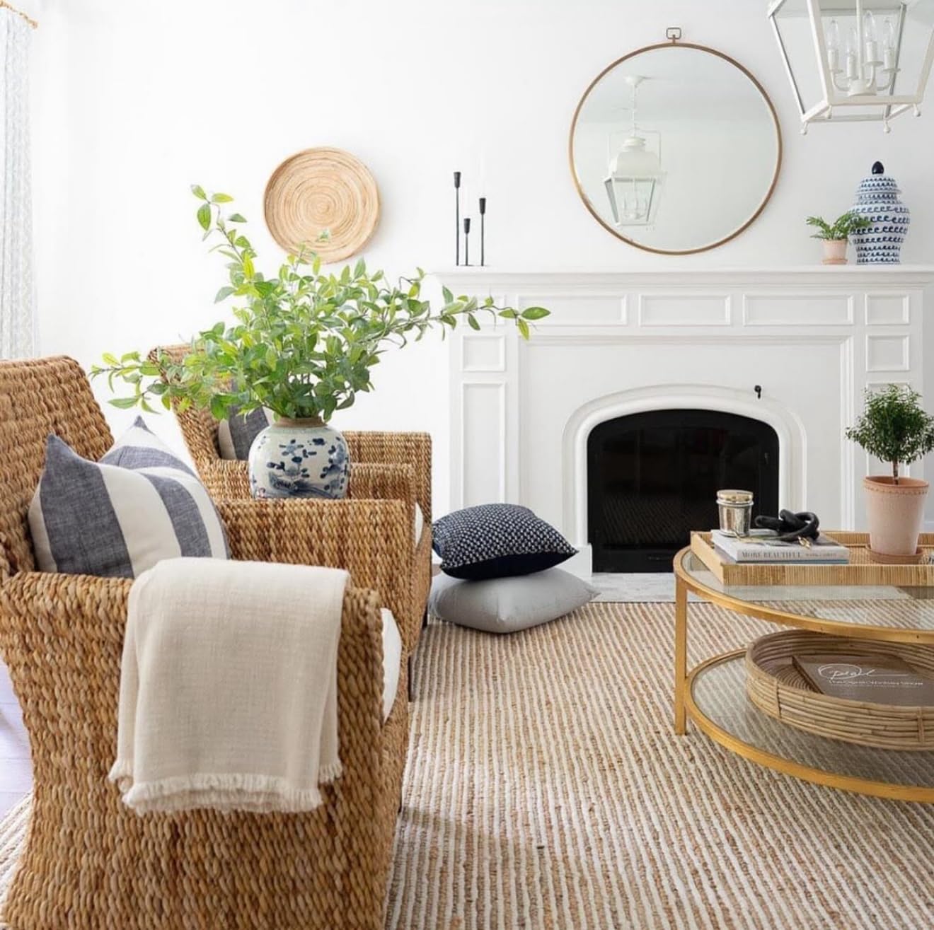 FRELISH DECOR Area Rug 6x9 feet - Premium Wool and Jute Blend Handwoven Rugs - Natural Fiber Chunky Stripe Design for Living Room, Bedroom, Hallways, Dining Area(6' x 9' - Natural Ivory)