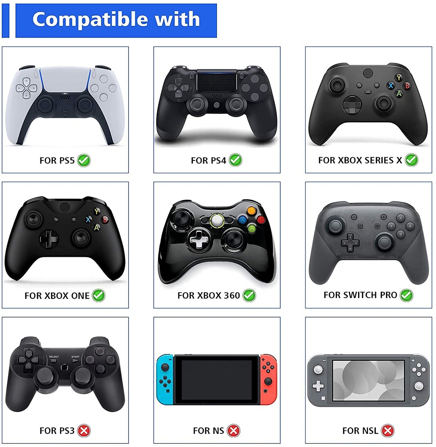 PlayVital Precision Rings for PS5, Xbox Series X/S, PS4, Xbox One, Switch Pro – 10 Pack Aim Assist Joystick Rings, 3 Resistance Levels, 5 Colors for FPS Games & Motion Control