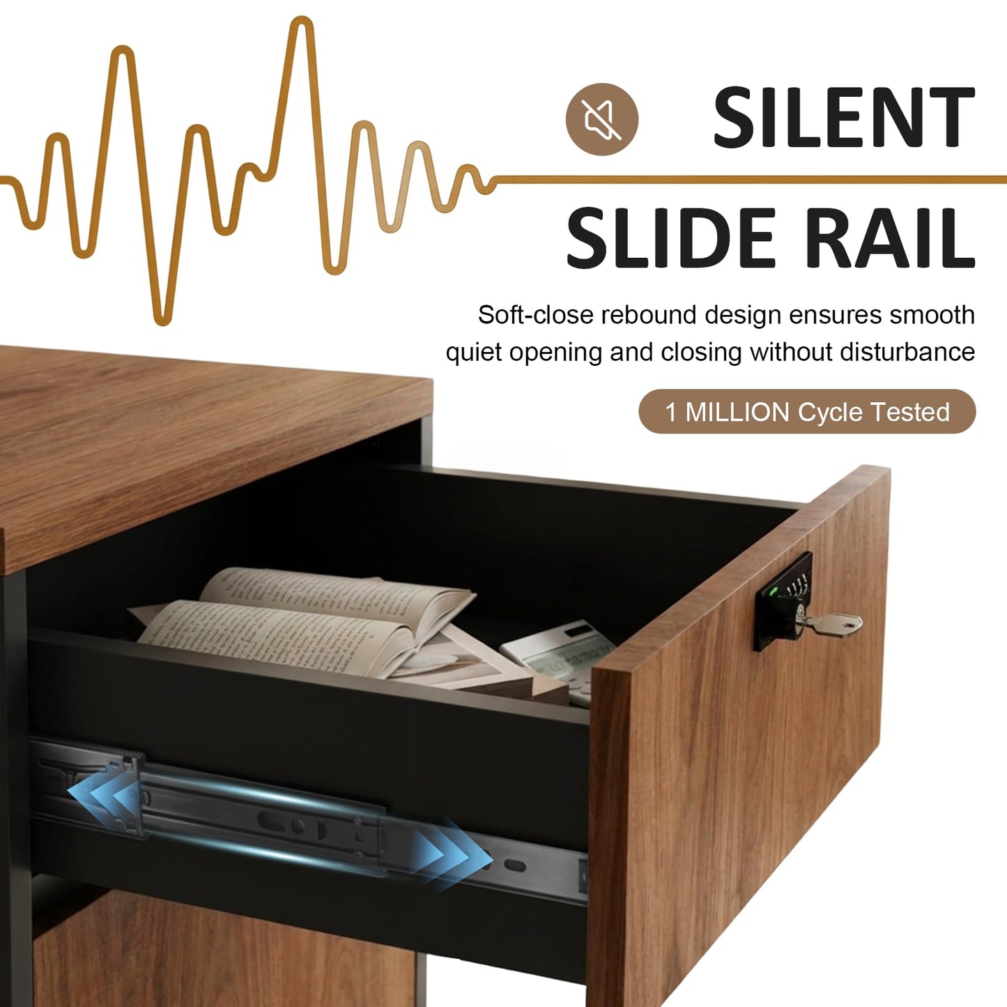 YTElantivo L-Shaped Reception Desk with Counter, 1-Inch Thick Board, Lockable Drawers & Keyboard Tray, Heavy-Duty Front Desk for Office, Salon, Hotel & Clinic