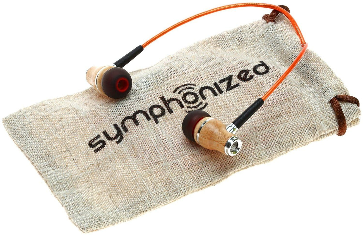Symphonized Premium Wooden Earphones Wired (3.5mm Jack) Deep Bass Sound, 3D Sound, Microphone Volume Control, 90% Noise Cancelling for Type C Devices. Earphones for Android