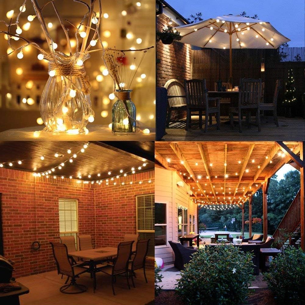 Generic 16ft/5m 50 Bulb Plug in LED String Lights, LED Warm White Globe Fairy Lights