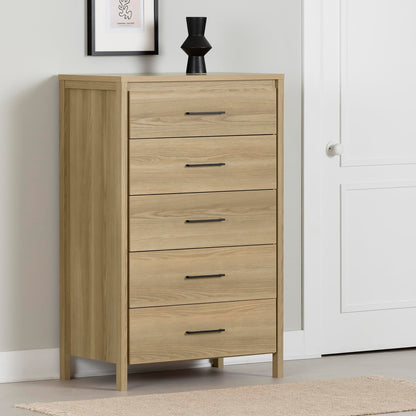 South Shore Gravity 5-Drawer Chest Natural Ash, Contemporary